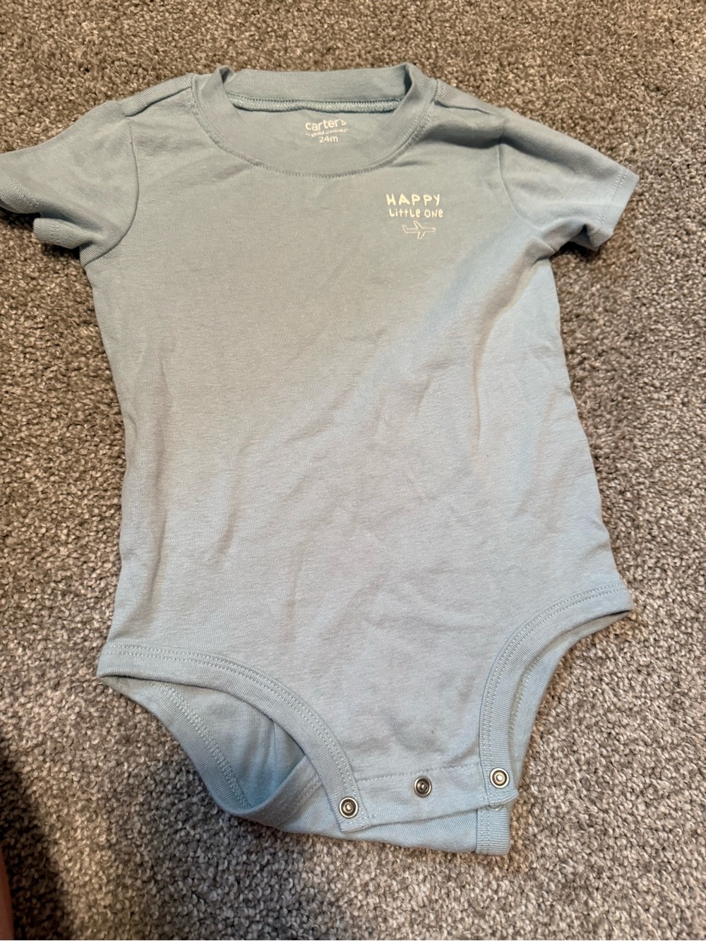 Carter's Light Blue "Happy Little One" Short-Sleeve Bodysuit